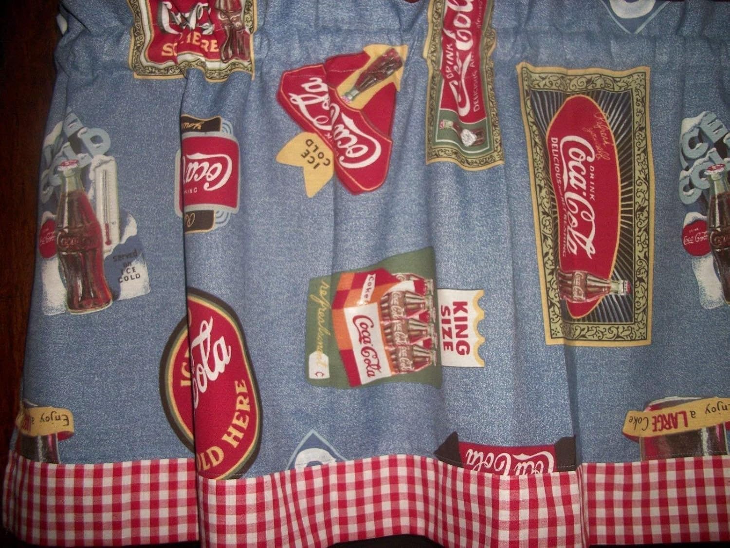 Coke Coca Co A Red White Kitchen Window Treatment Topper Valance Decor