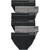 Hanes womens Originals Seamless Stretch Rib Bikini Panties Pack, Assorted Colors, 6-pack