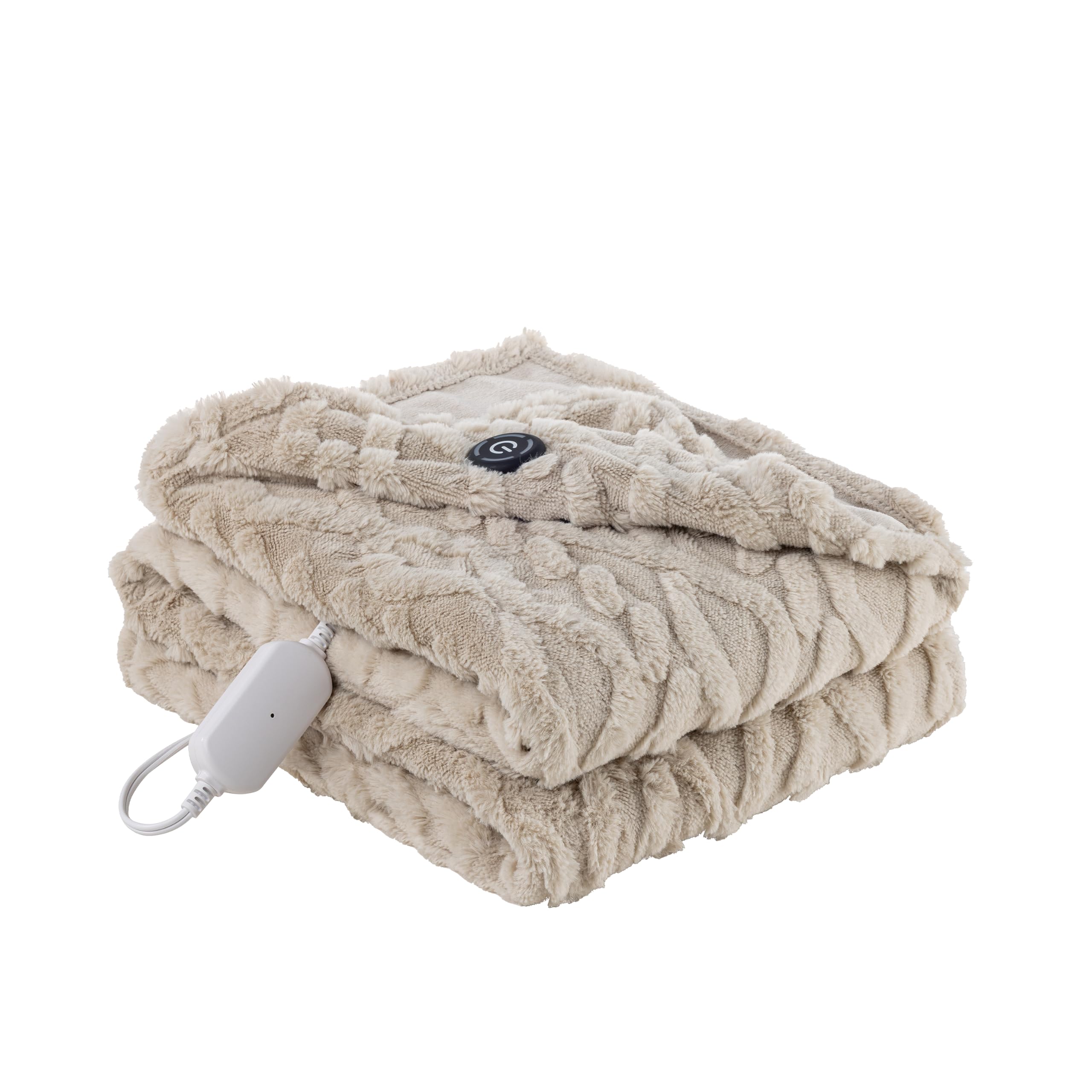 Photo 1 of ***DAMAGED - SEE NOTES/PICTURES***
Berkshire Reversible Heated Throw - Jacquard Faux Fur & Silky Plush Electric Blanket with 4 Heat Settings & 4H Auto Shut-Off, Machine Washable (50" x 60", Tumbleweed)