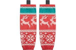 EALER Christmas Sublimated Practice Hockey Socks Leggings with elk and Snow for Men and Boys