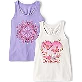 The Children's Place Girls Sleeveless Tie Top Graphic Tank Top 2 Pack