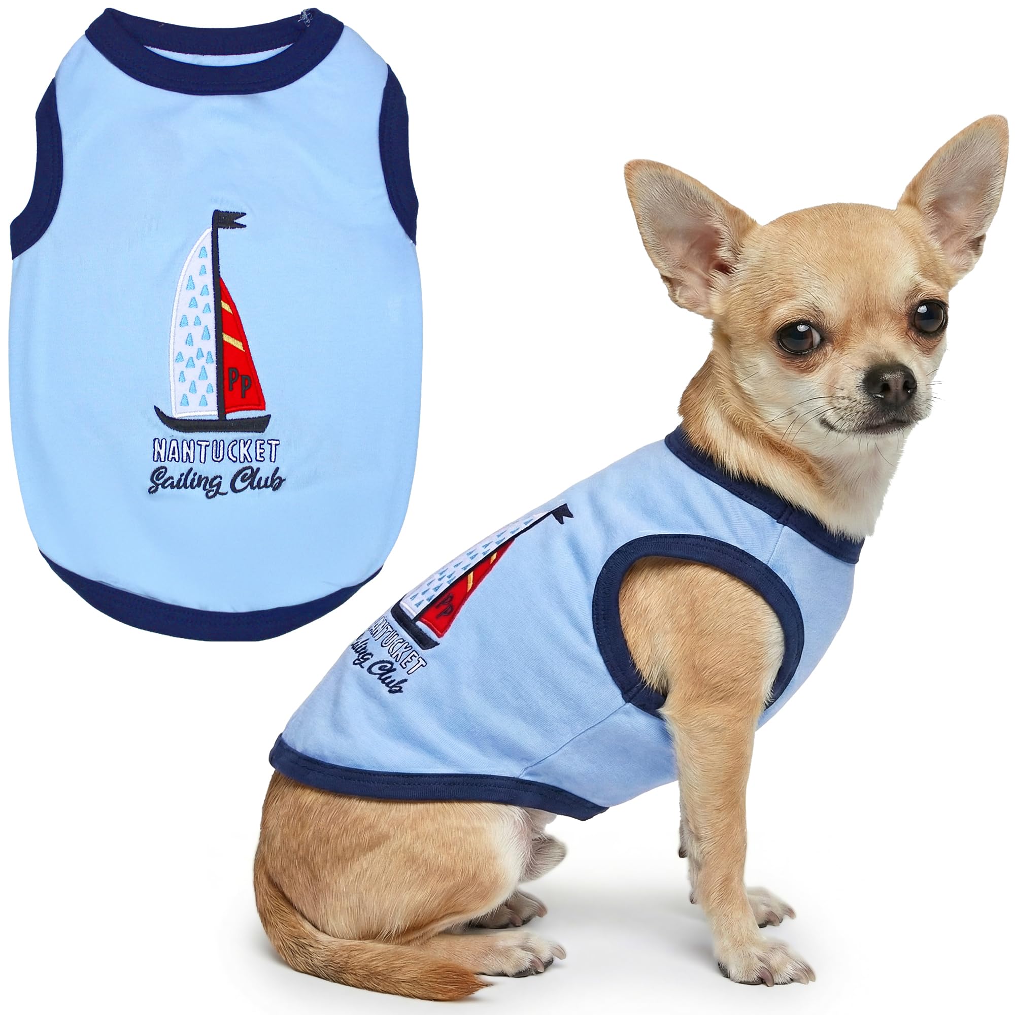 Parisian Pet Sailing Club Dog Cat Clothes Tee Shirts Dog T-Shirt, S