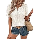 EVALESS Womens Fashion Tops Cute Puff Sleeve Blouses for Women Dressy Casual Spring Summer Clothes Outfits for 2025