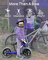 KRIDDO Toddler Balance Bike 12 Inch Blue for 18 Months to 5 Years view 2
