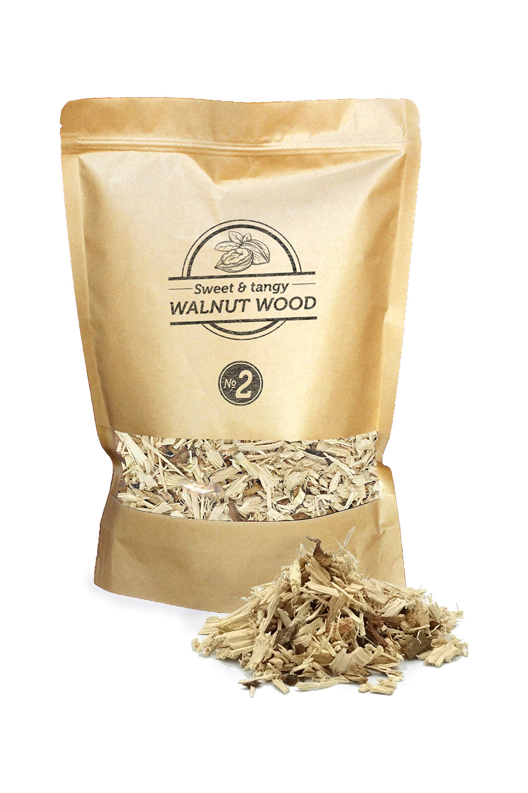 Smokey W2-01-1.7L Olive Wood 1'7L Walnut Wood Chips for Barbecue and Smoking, Size No.2: 5mm-1cm