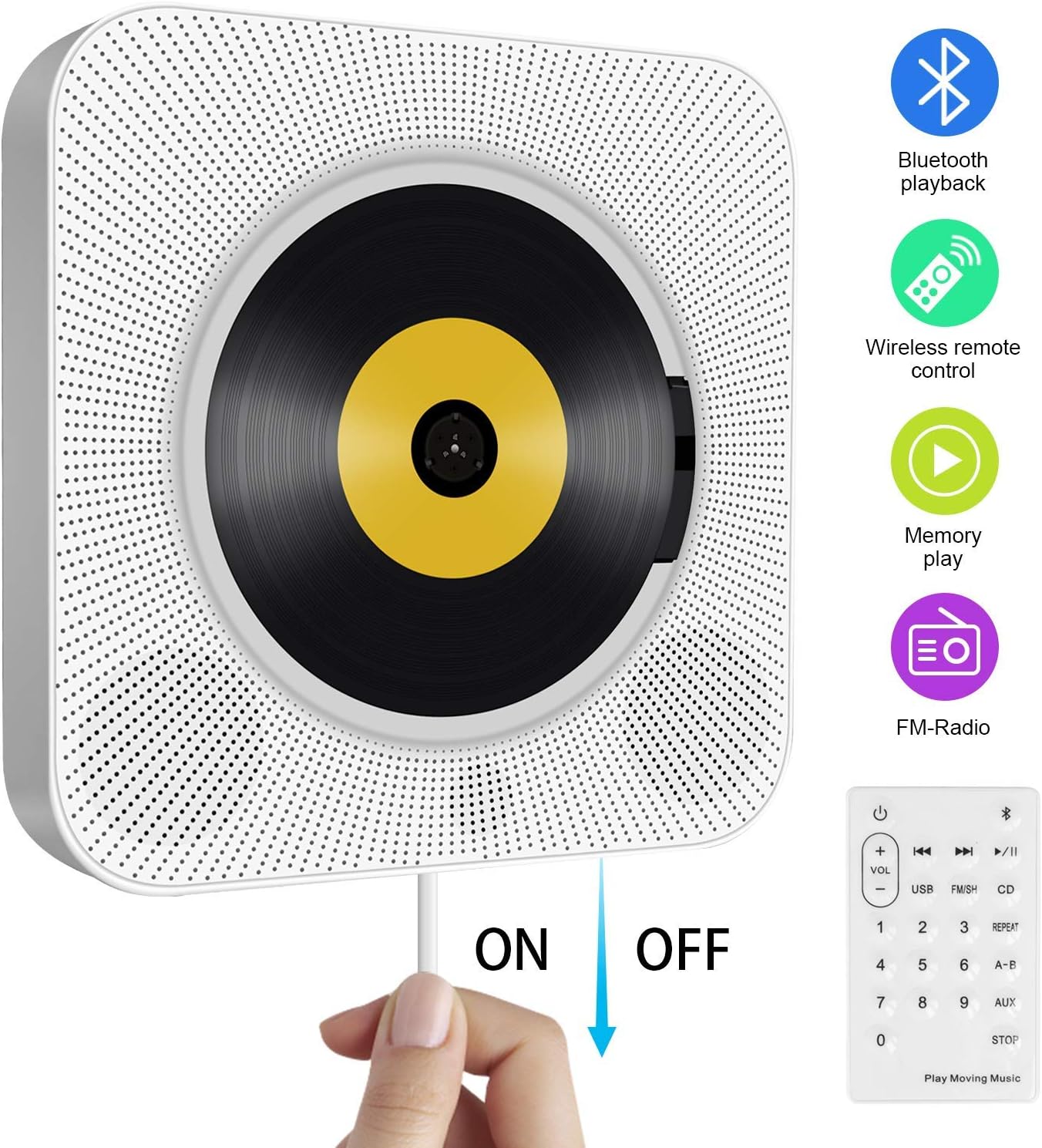 New Wall Mountable Cd Player Portable Home Audio Speaker Prenatal Education Early Education English Use Bluetooth Speaker Cell Phones Accessories Portable Bluetooth Speakers Palmalandscape Com