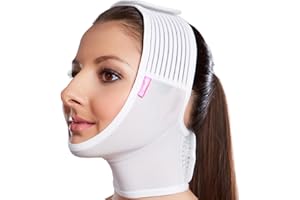 LIPOELASTIC- FM extra- Post Surgical Chin and Neck Lifting Compression Mask for Women and Men with Velcro fastener