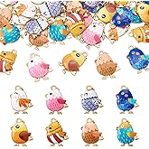 Cheriswelry 32Pcs Enamel Chick Charms for Jewelry Making Cute Animal Charm Pendants Alloy Metal Chicken Pendants 20x14x3mm for Keychain Bracelet DIY Supplies