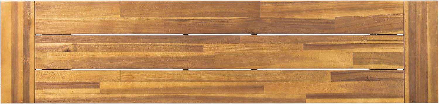 Christopher Knight Home Carlisle Outdoor Acacia Wood and Rustic Metal Bench, Sandblack Finish / Rustic Metal : Garden & Outdoor