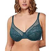 HSIA Minimizer Bras for Women Enchante Full Coverage Underwire Bras Plus Size Lifting Floral Lace Bra for Heavy Breast