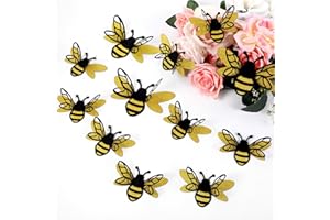QFGasre 24 Pcs 3D Bee Stickers, 2 Sizes Honey Bee Party Wall Decals Cute Adhesive Animal Insect Craft Spring Summer Window Cling Decor for Home Office Fridge Window Decorations Party Supplies