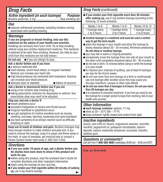 HABITROL NICOTINE LOZENGES – 2 MG, MINT FLAVOR, 72 COUNT – NICOTINE LOZENGE TO REDUCE CRAVINGS & HELP QUIT SMOKING