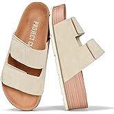 Project Cloud 100% Genuine Leather Platform Sandals Women Footwear-Beach Essentials Summer Wedges with Plush and Soft Insole-Non Slip & Lightweight Wedge Sandals For Women 2026