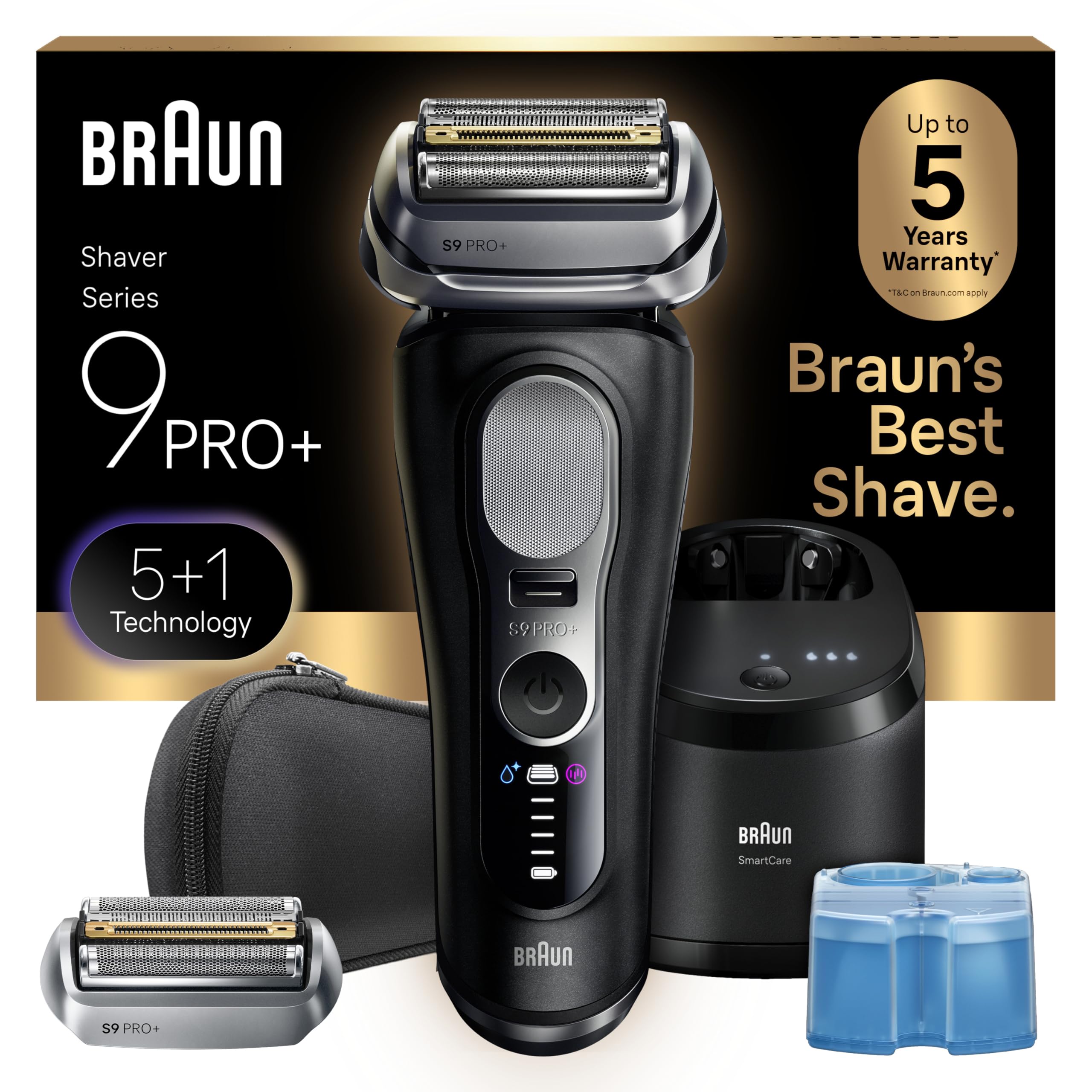 Photo 1 of Braun Series 9 PRO+ Electric Shaver, Pro SensoAdapt, 6in1 SmartCare Center, Wet & Dry Razor, 9660CCPS, Black