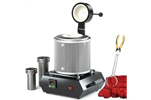 Gold Melting Furnace Kit, 2100℉ Fast Smelter, Electric Smelting Furnace, Gold Melting Kit with Anti Scald Mesh for Gold Silver Copper Aluminum, Mefape Metal Casting Jewelry Supplies 3kg + 1kg