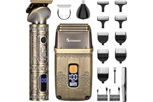 Scttomon T-Blade Hair Trimmers & Electric Shavers for Men Foil Shaver Beard Trimmer Men's Grooming Kit with Triple Blades Cordless