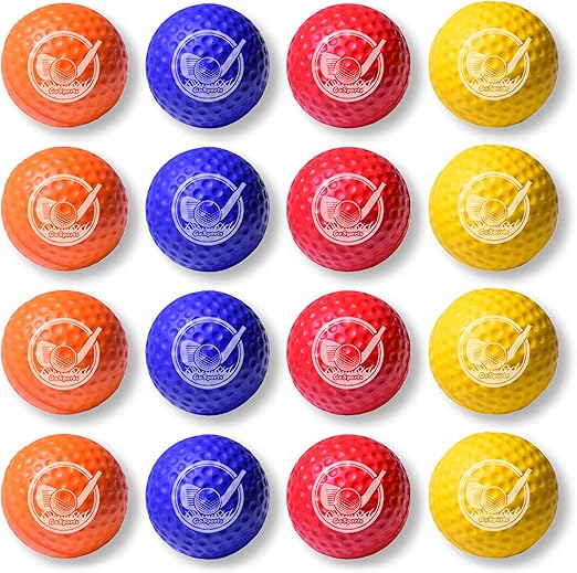 GoSports Foam Golf Practice Balls 16 Pack Realistic Feel and Limited Flight Use Indoors or
