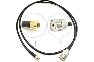 RF 3D-FB Pigtail Low Loss Cable SMA Male to UHF SO-239 Female Coaxial Antenna Connector (6.9ft (210 cm) Length)