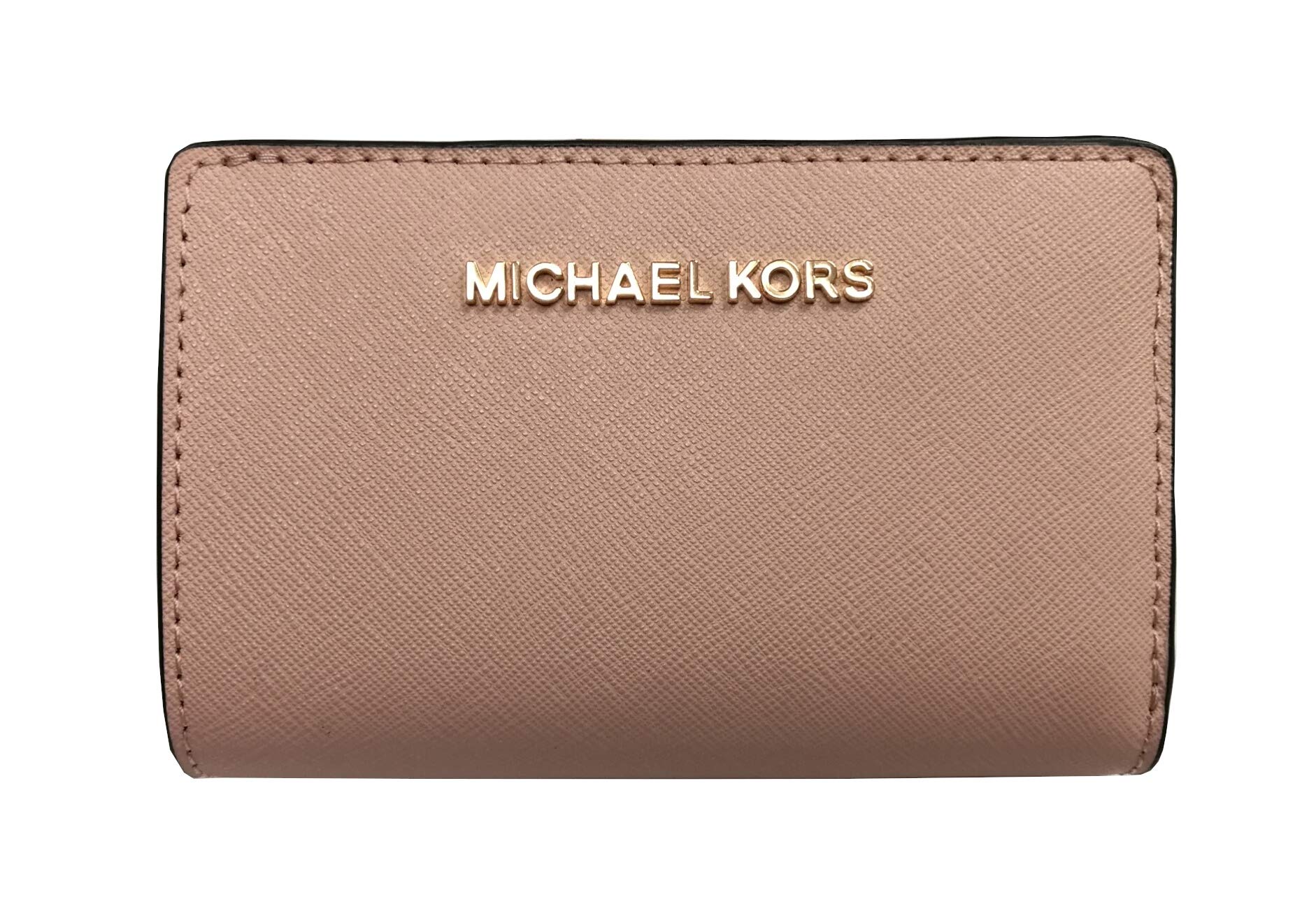 michael kors jet set travel saffiano leather bifold zip coin wallet
