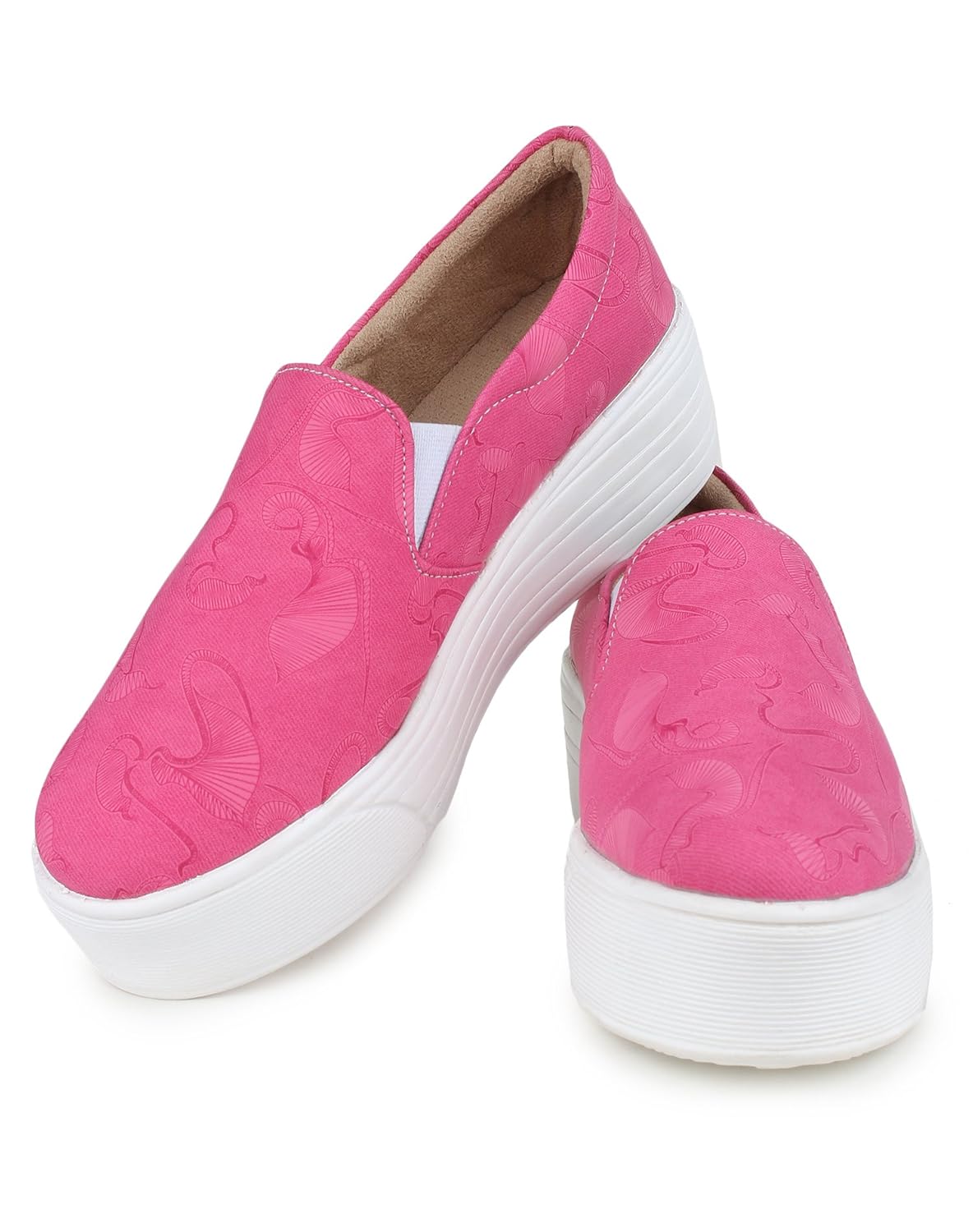 zapatoz womens fabric pink color casual shoe
