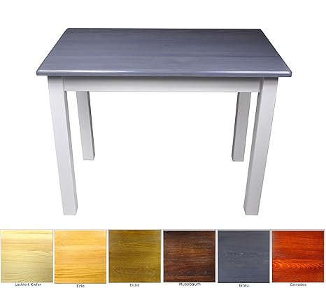 Esstisch Küchentisch Tisch Massiv Kiefer Speisetisch in versch. Größen (60x70, Grau/Blau)