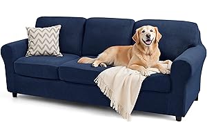 SUBRTEX 7 Pieces Stretch Sofa Slipcover Sets Couch Cover Sets Backrest Cushion Covers Furniture Protector Collection Set for Oversize Sofa Loveseat Chair Slip Covers(Large, Navy)