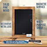 HBCY Creations Rustic Wood Chalkboard 24cm x 35.5cm with Metal Stand view 2