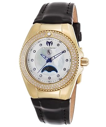 Technomarine Tm 416023 De Las Mujeres Negro Diamante De Eva