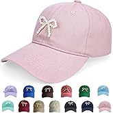 Busnos Coquette Baseball Hat Bow Baseball Cap Ponytail Hat for Women Cute Distressed Cap Funny Trucker Hats for Women