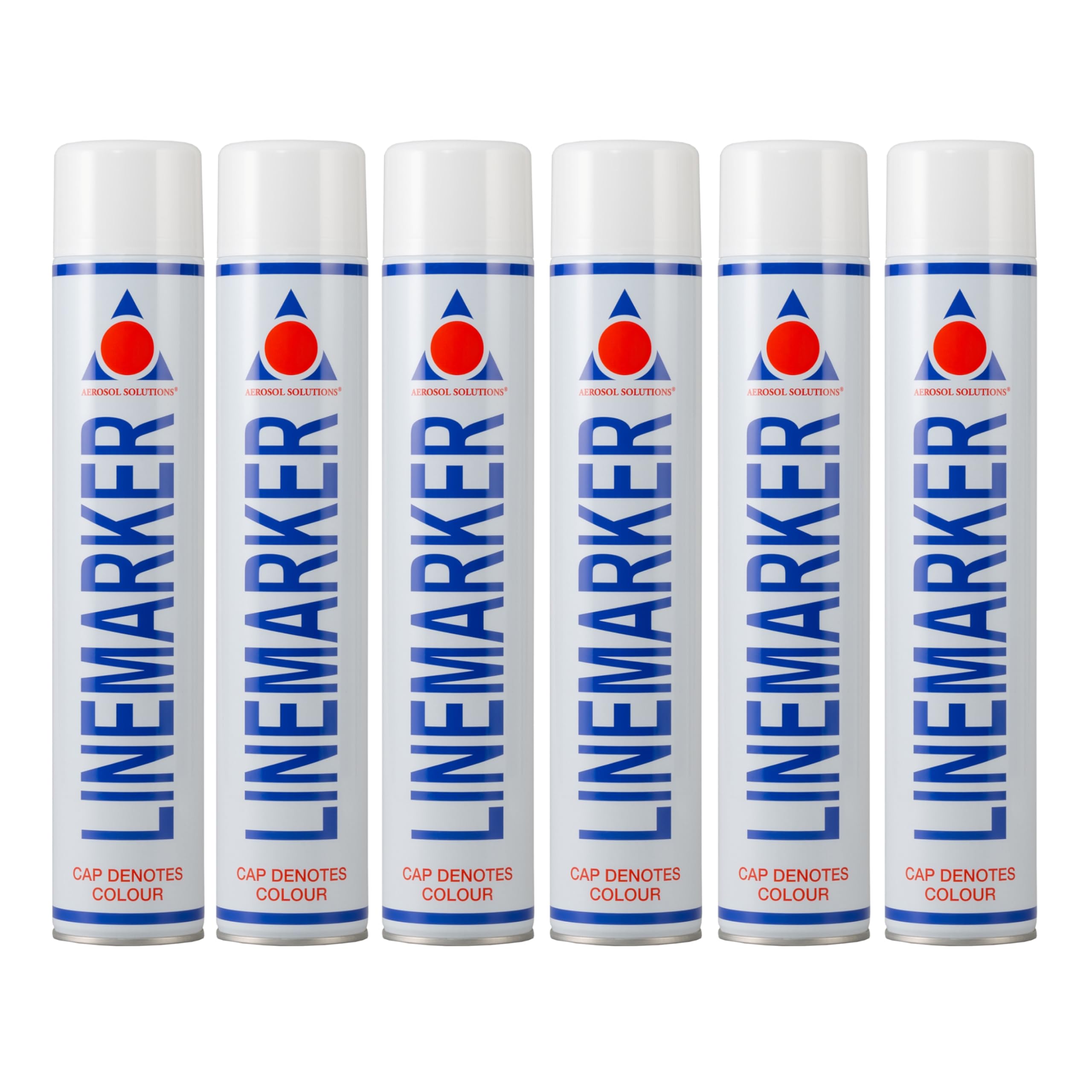 Aerosol Solutions Line Marker, Grass and Road Spray Paint, White, 750 ml (Pack of 6)