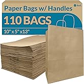 Reli. 10x5x13 in. Brown Paper Bags with Handles | 110 Pack | Kraft Paper Shopping Bags with Twist Handles Bulk | Ideal for Gifts, Retail, Shopping, Merchandise, Take Out/To Go, Party, Crafts