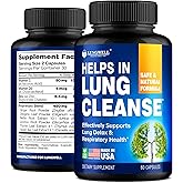 Quit Smoking Aid for Lung Cleanse & Support - Lung Detox for Smokers - Herbs for Respiratory Health: Licorice, Ginger & Nettle Root, Thyme - Clear Lungs Supplement with Vitamins C, D3-60 Capsules