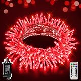 Ollny 10m 100 LED Red Fairy Lights Outdoor Waterproof with Remote