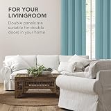 Deconovo Solid Eyelet Curtain Blackout Thermal Insulated 1 Panel Sky Blue view 5