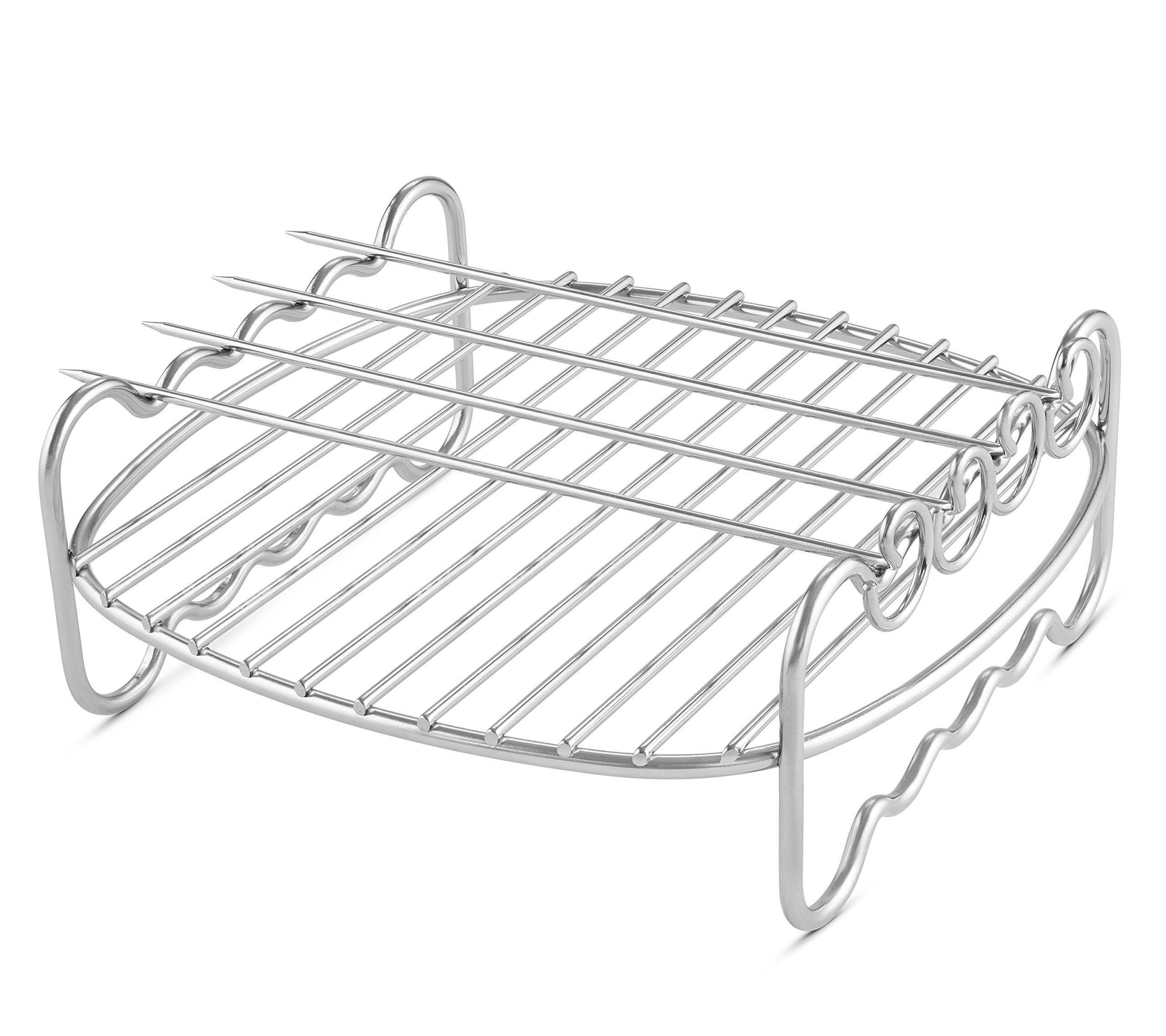 Airfryer Double Layer Rack with 4 Skewers Compatible with Philips