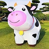 DearSun 6FT Inflatable Cow Outdoor Decorations Blow Up Yard Decorations with LED Lights, Cute Spotted Milk Cow Inflatable for Holiday Garden Lawn Farm-Themed Party Décor