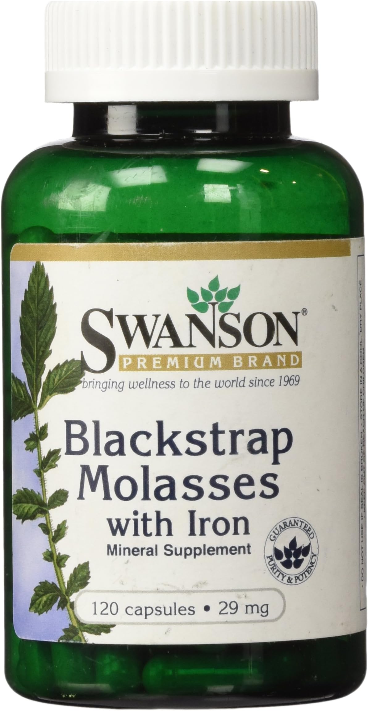 Swanson Blackstrap Molasses W/Iron, 29 Mg 120 Capsules
