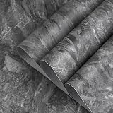 TOTIO Grey Marble Vinyl Self Adhesive Wallpaper Peel Stick 16x354 inch view 2