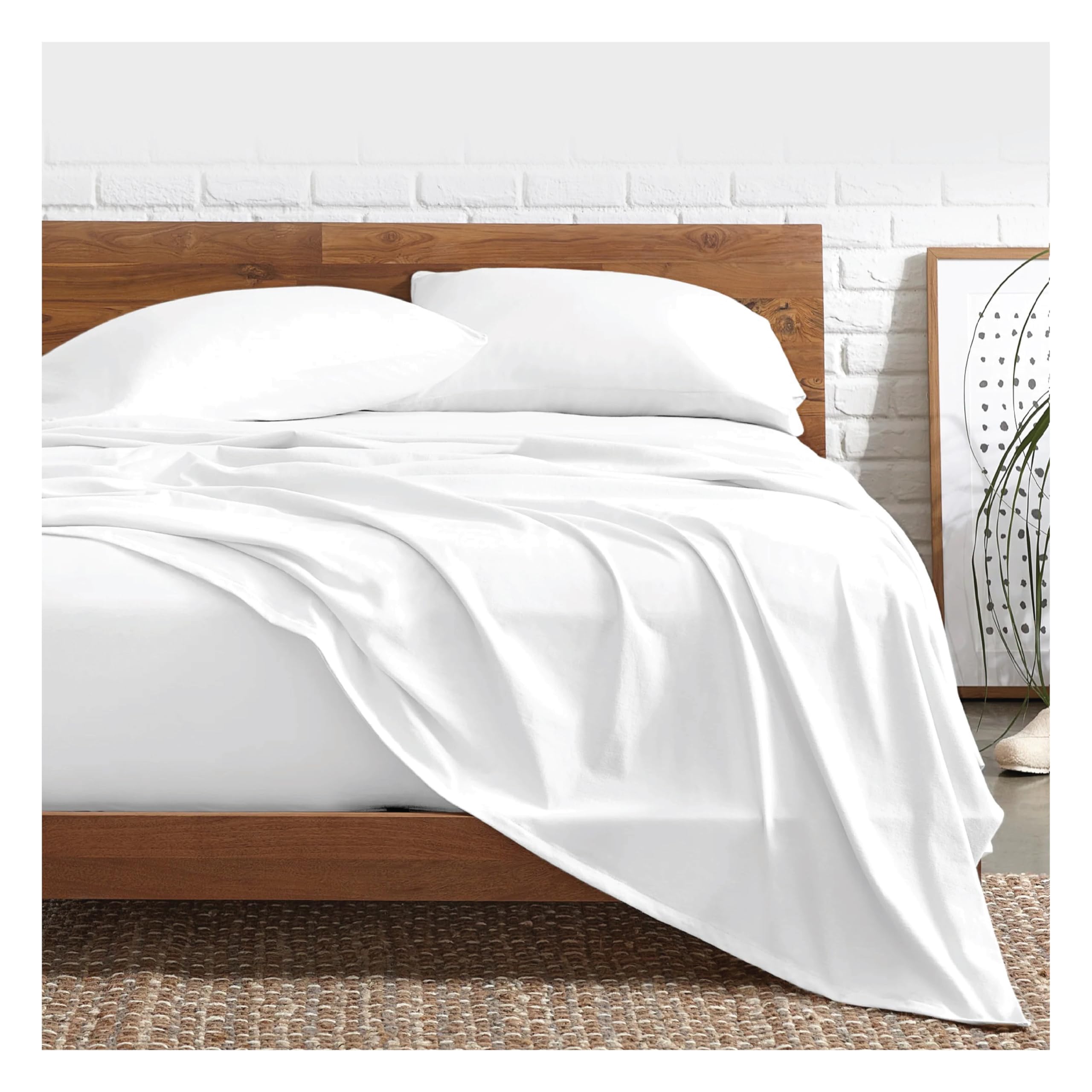 Funky Gadgets King Size Flat Sheet 100% Egyptian Cotton Bed Sheet 300 Thread Count Luxury Hotel Quality Flat Sheets Plain Dyed Breathable White Bed Sheets (250 X 280cm).`