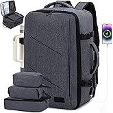 LOVEVOOK Travel Backpack, 40L Extra Large Backpack, Carry on Backpack 17 Inch with USB Port, Water Resistant Business Backpack for Men Women, Dark Grey
