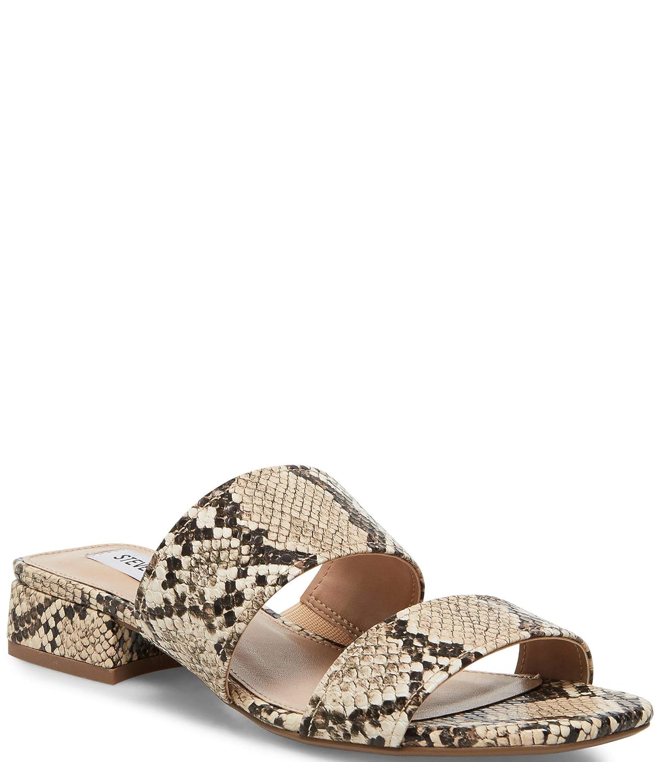 steve madden jaron flat sandals in clear