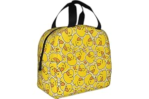 YOZIRIBO Kids Lunch Box Lunch Bag for Girls Boys Women, Reusable Insulated Lunch Tote Bag for School, Leakproof Thermal Cooler Sack Food Handbags for Work Picnic Camping Travel (Yellow Duck)