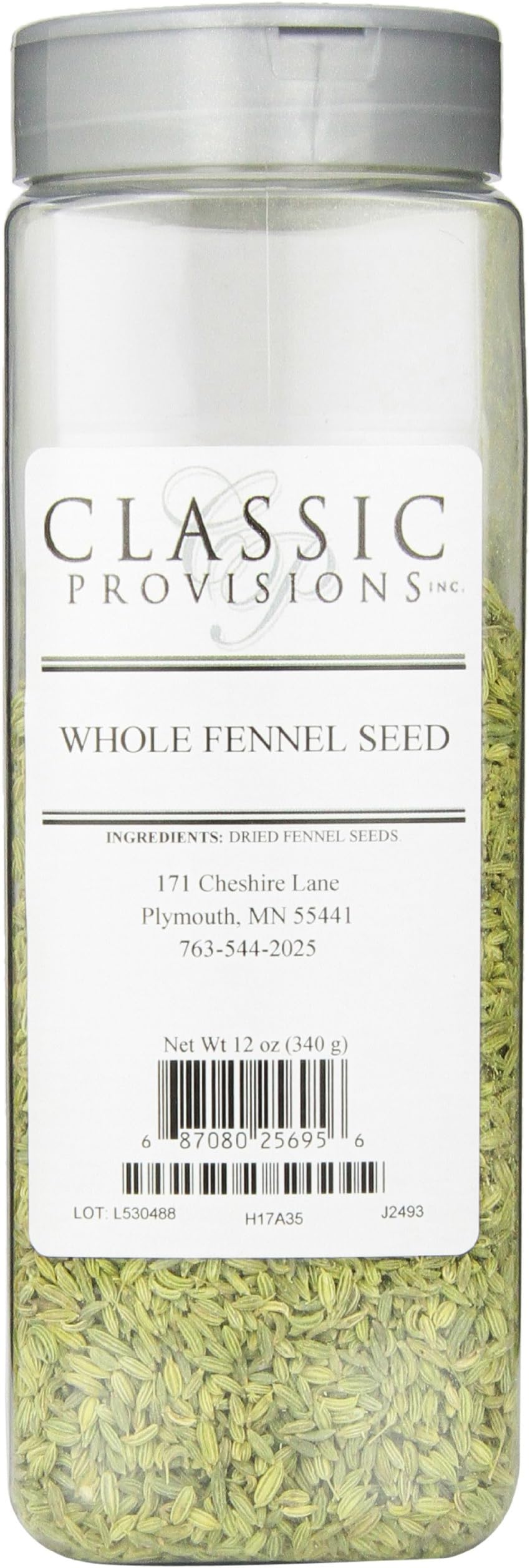 Classic Provisions Spices Fennel Seeds, Whole, 12 Ounce