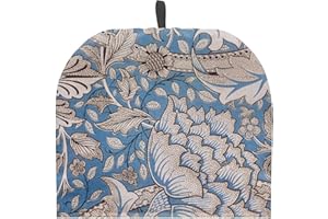 PJHEQOXE William Morris Pattern Tea Cozy for Teapot Dome Teapot Cover Customized Teapot Covers with Handle Dust Cover Kitchen Kettle Dust Cover Can Hung and Folded Tea Pot Kitchen Decorative （Blue）