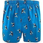 ROCK ATOLL Men's Bright Bold Funny Novelty Print Cotton Boxer Shorts Underwear