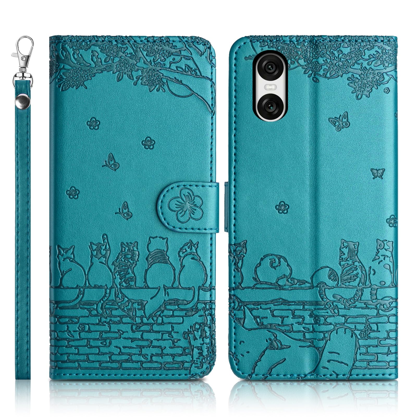 Succtopy Case for Sony Xperia 10 VI 5G Protective Case [Flip Case] [Wallet Pocket] [Magnetic Closure] Premium PU Leather Wallet Cover Sony Xperia 10 VI 5G Blue