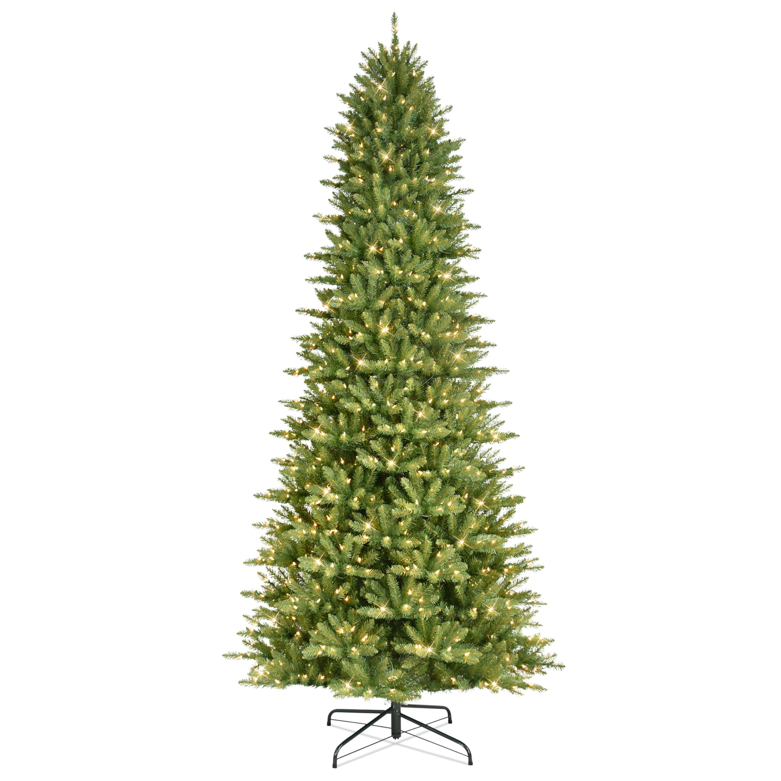 Photo 1 of *** FOR PARTS/MISSING ASSEMBLY PIECES*** Puleo International 12ft Pre-Lit Slim Fraser Fir Christmas Tree with 1200 Clear Lights, 3903 Realistic Dense Branch Tips, Easy Setup Artificial Trees with Sturdy Metal Stand