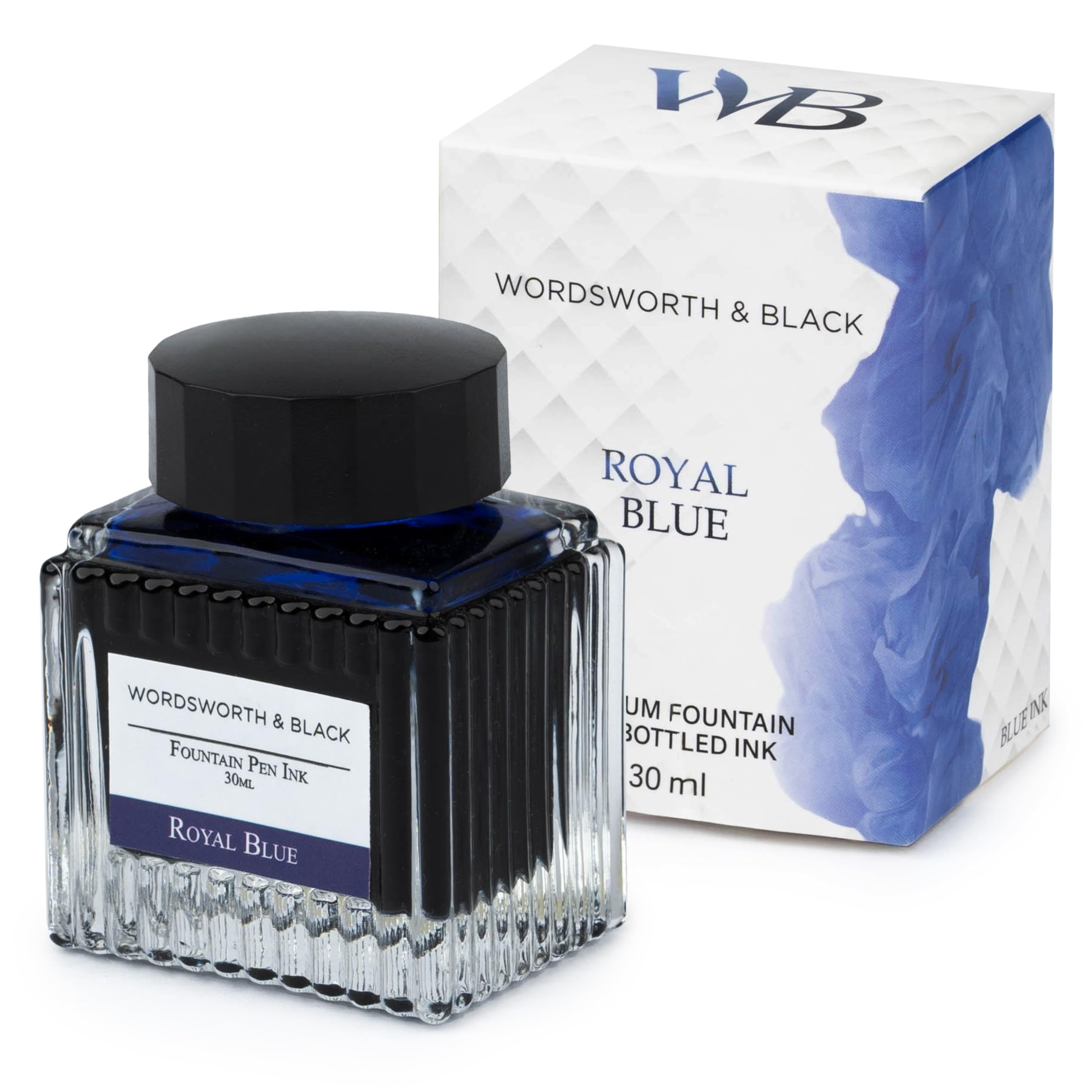 Wordsworth and Black Fountain Pen Ink Bottle (30 ml) Premium Luxury Edition, [Royal Blue] Fountain Pens Bottled Ink; Classic Designed Bottle Smooth Flow 30 ml
