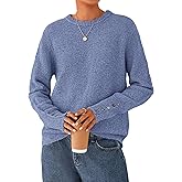 PRETTYGARDEN Fall Sweaters for Women 2026 Cozy Casual Crewneck Pullover Button Long Sleeve Knit Tops Winter Fashion Clothing