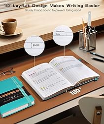 Lined Journal Notebook for Women Men, 256 Numbered